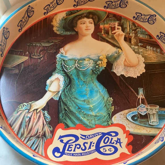 Pepsi Cola Vtg Drink Bar Tin Tray With Pepsi Side Logo’s - Picture 2 of 5